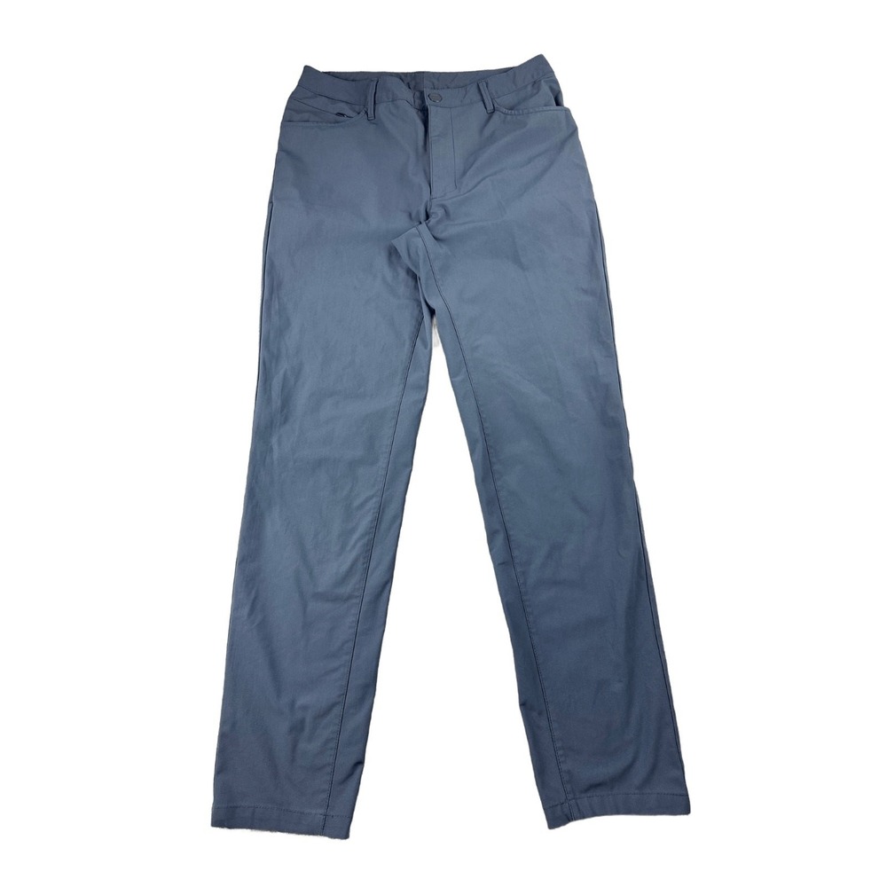 All In Motion Chino Pants Men 32x32 Blue Golf Solid Stretch Active Preppy Office